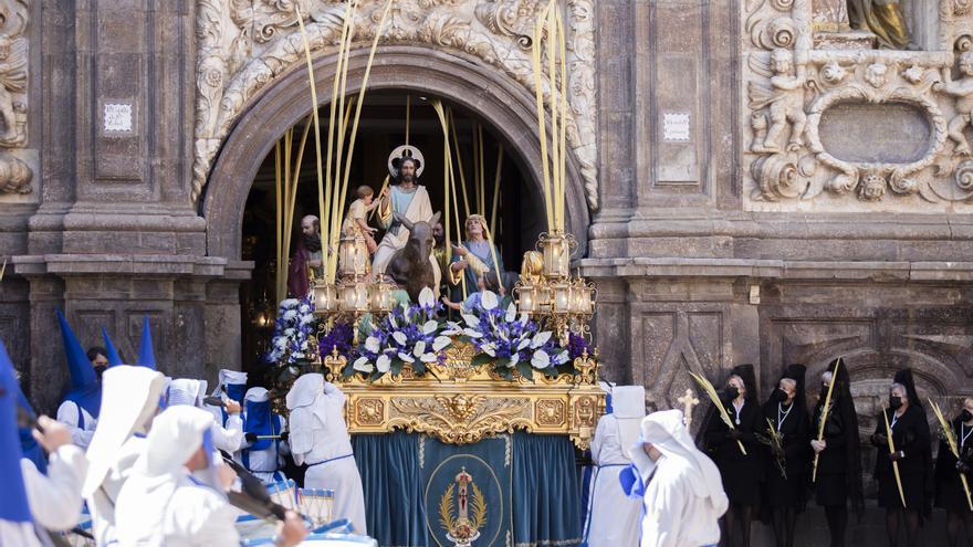 Las palmas reciben a Jesús en su entrada a Jerusalén este Domingo de Ramos en Zaragoza