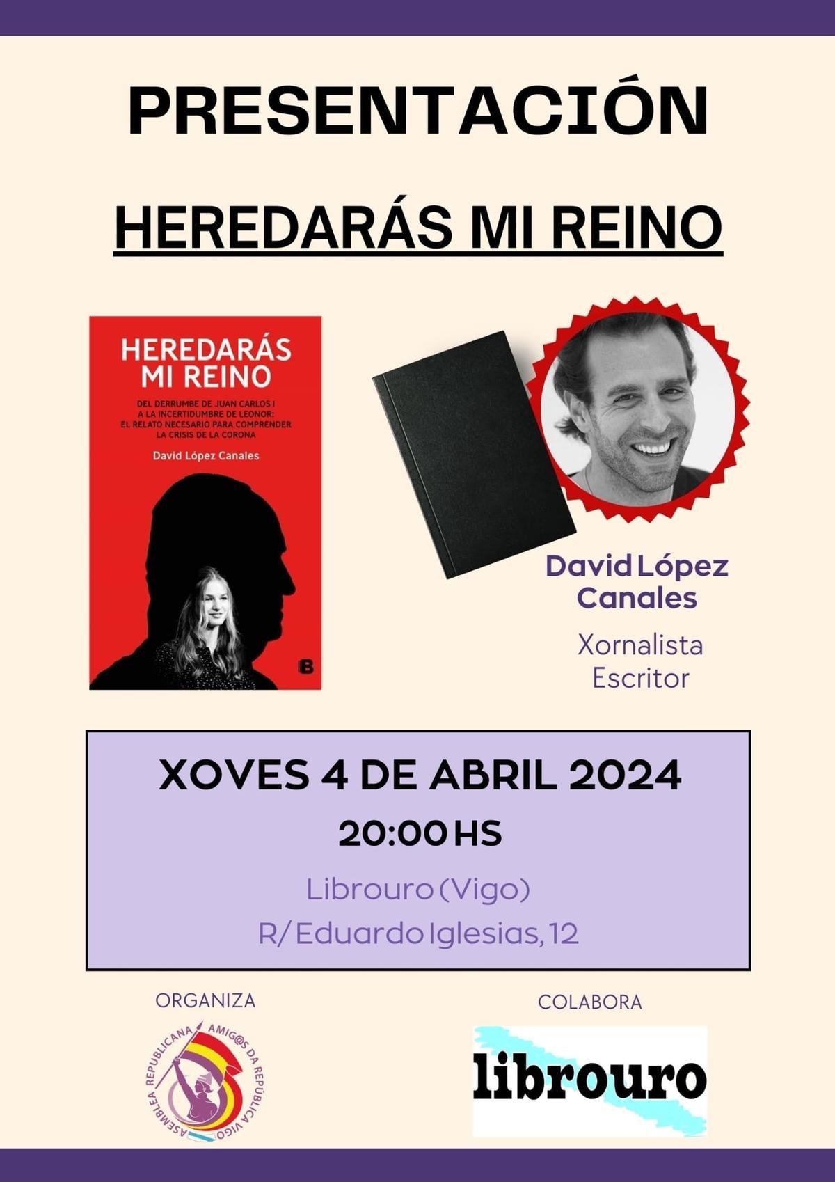 David López Canales presenta su libro &quot;Heredarás mi reino&quot;.