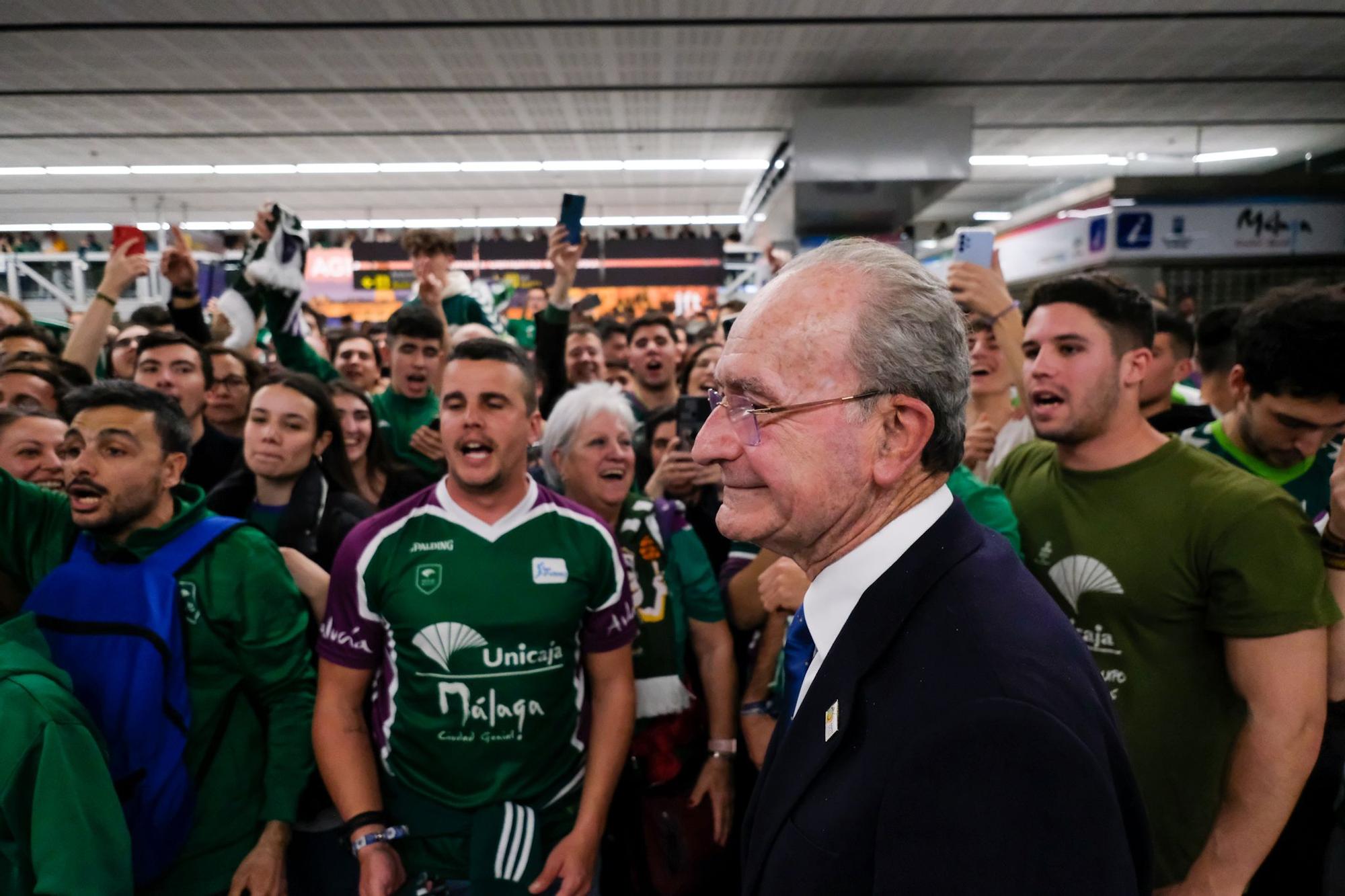 La llegada del Unicaja al aeropuerto de Málaga tras ganar la Copa del Rey