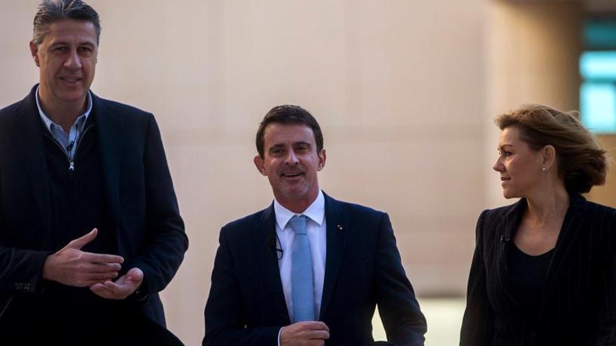 Manuel valls junto a Albiol y Cospedal.