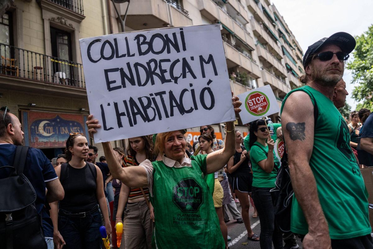 Manifestación en Barcelona por el decrecimiento turístico