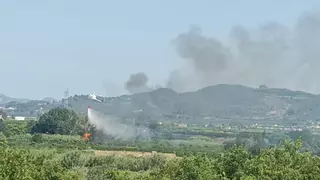 Controlado el incendio de Antella tras afectar a casi 12 hectáreas de cañar y campos abandonados