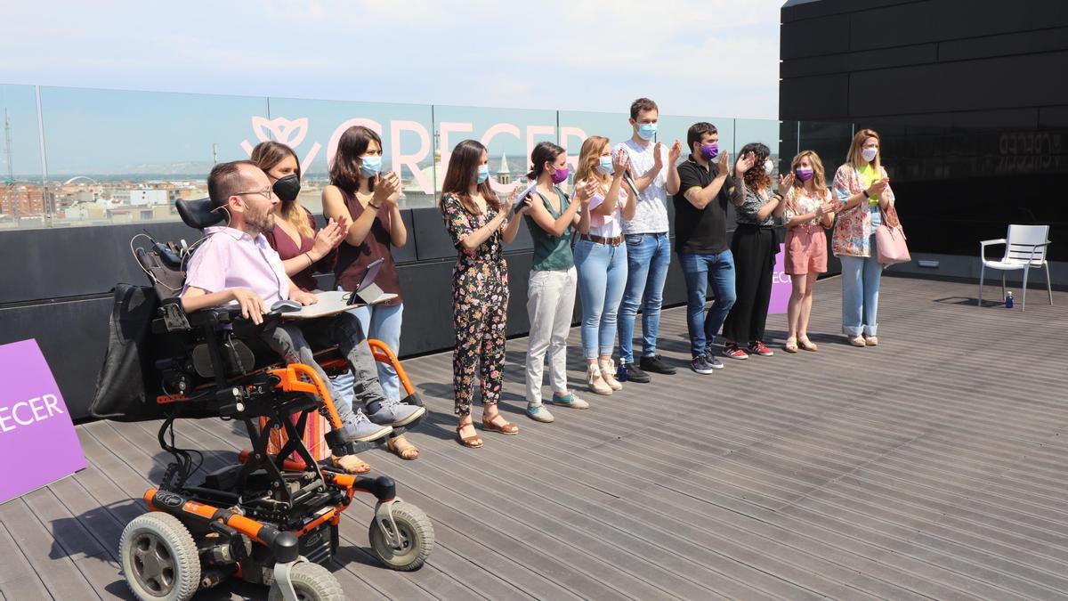 Echenique, Belarra, Montero y Díaz, entre otros, en el cierre de campaña de Podemos antes de Vistalegre IV.