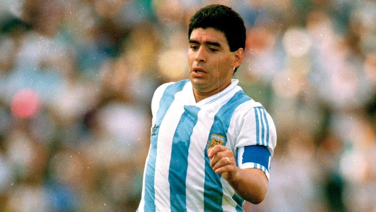 Maradona durante la Finalissima ante Dinamarca en 1993