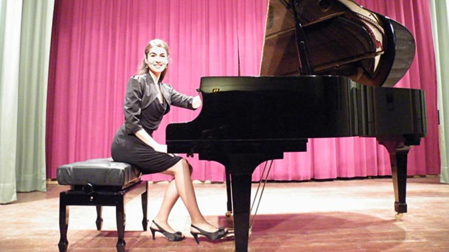 María José Perete antes de un concierto en la isla.