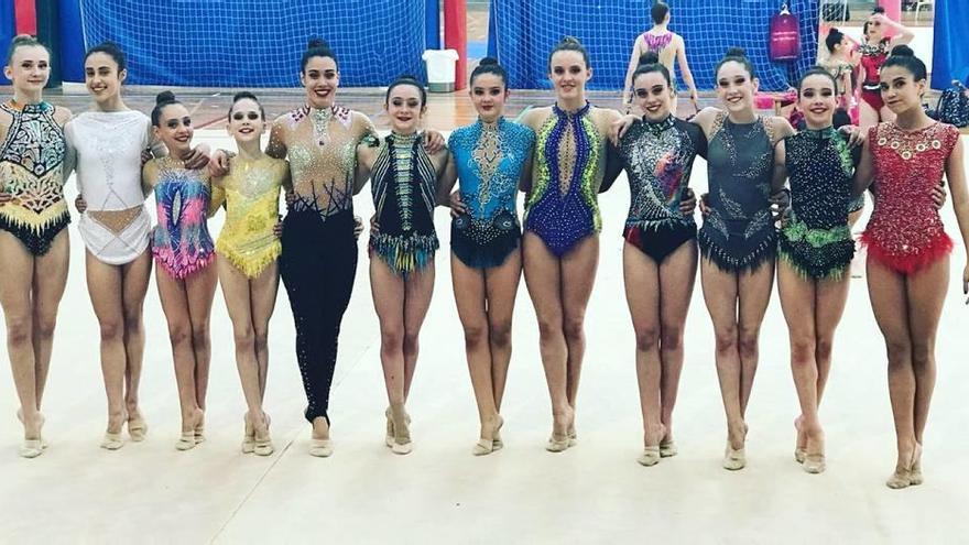 Chicas del Gymnos &#039;85 en el campeonato de San Javier.