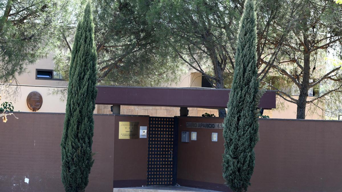 Vista del exterior de la Embajada de Corea del Norte en Madrid.