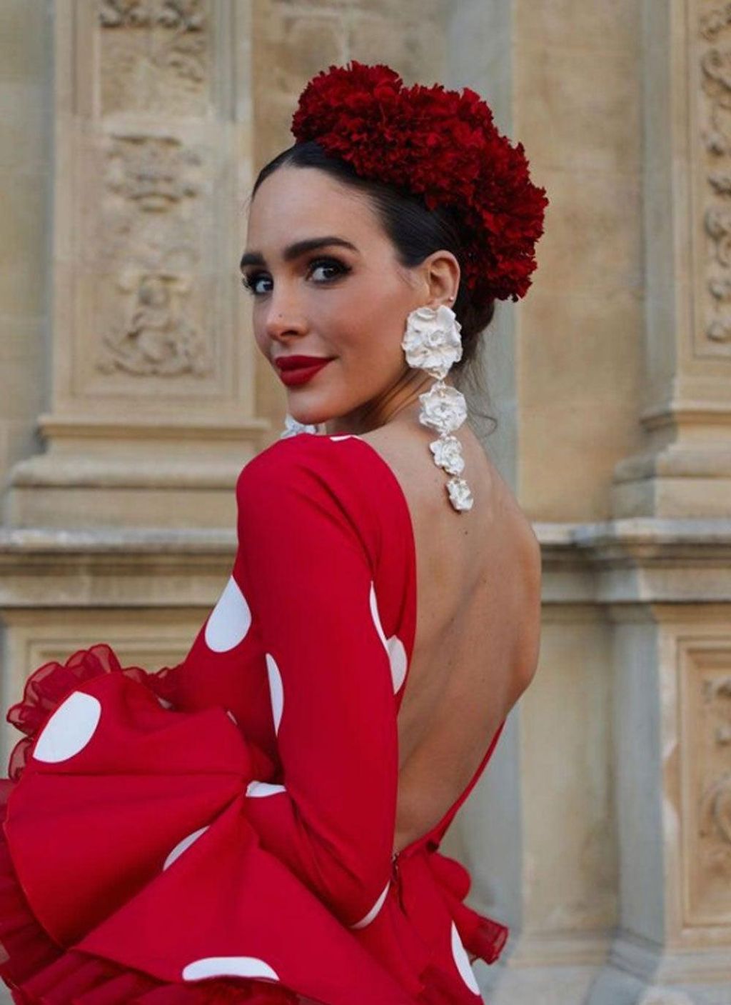 Rocío Osorno vestida de flamenca