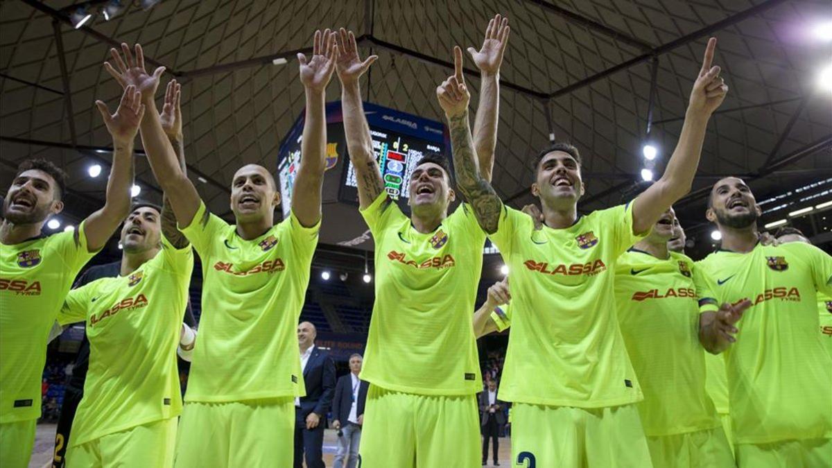 El Barça Lassa, en la celebración del pase a la Final Four