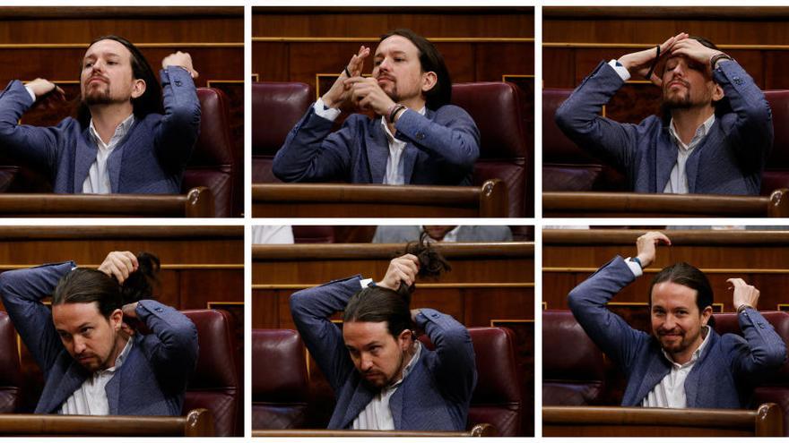 Pablo Iglesias en el debate de la moción de censura // Agencias