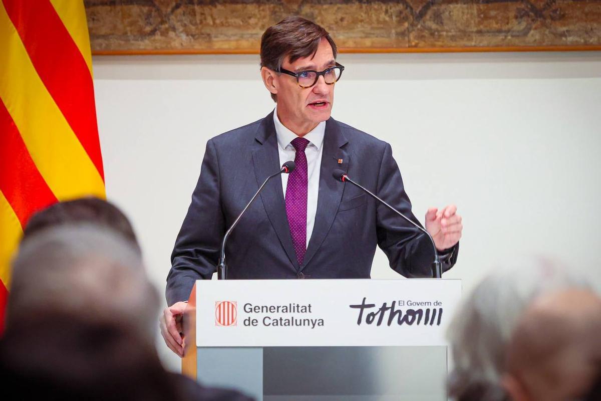El president de la Generalitat, Salvador Illa, en un acto este lunes