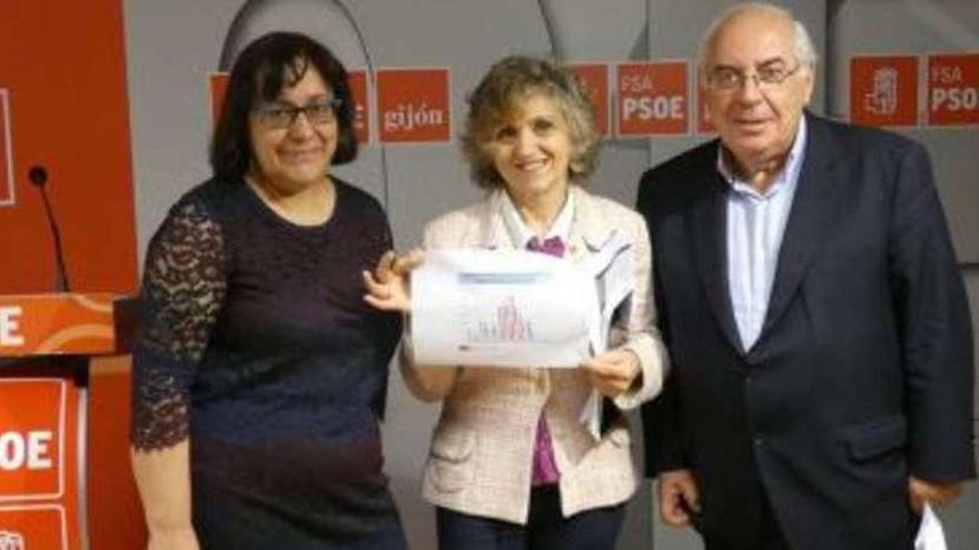 Natalia González, Luisa Carcedo y Vicente Álvarez Areces. fsa-psoe