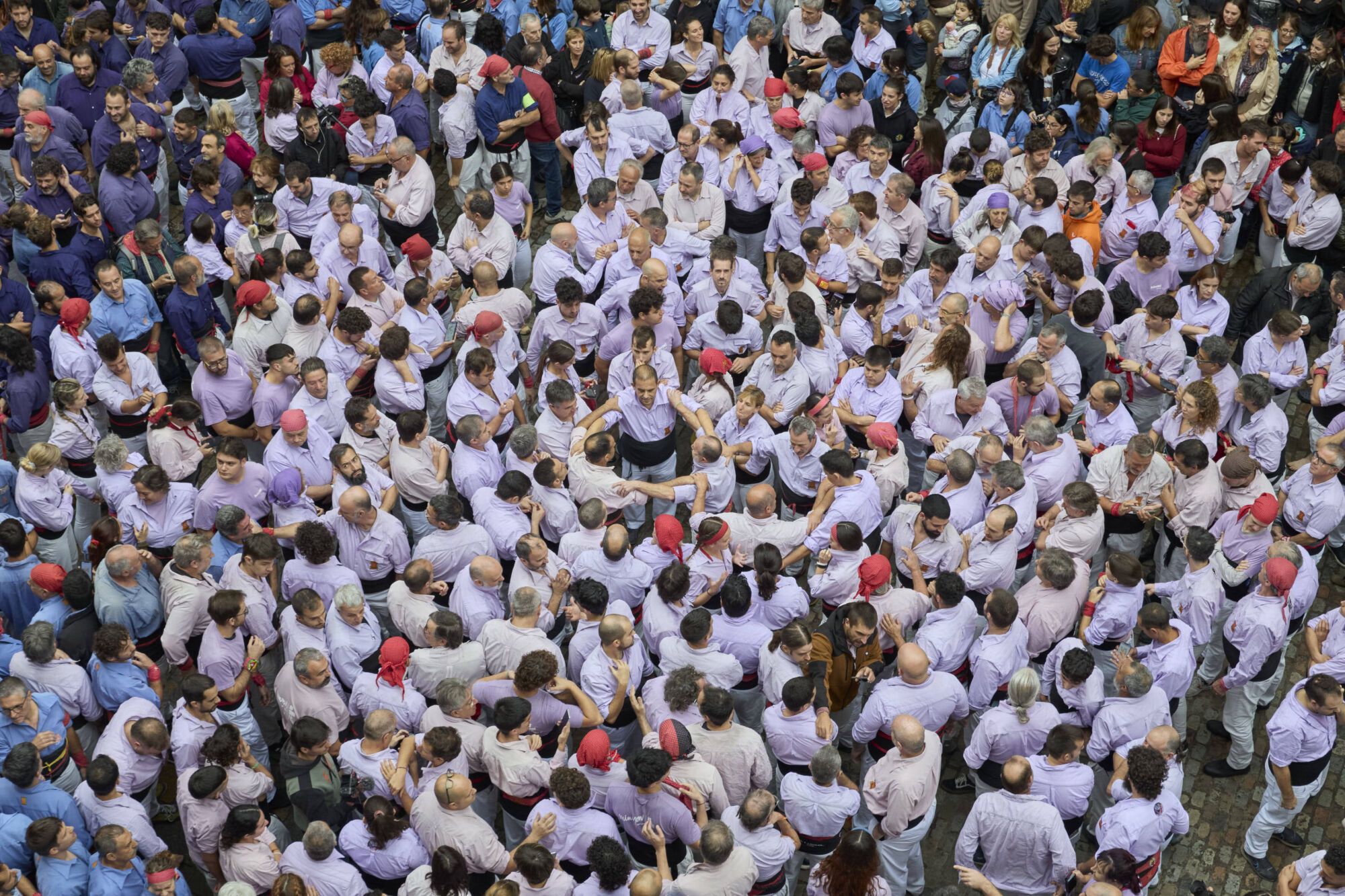 Diada Cartelera amb Els Marrecs de Salt, Capgrossos i Minyons de Terrassa a la plaça del Vi.