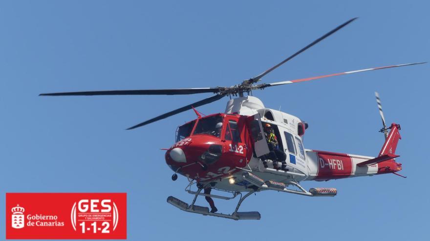 Rescate de un senderista, este sábado, en Adeje