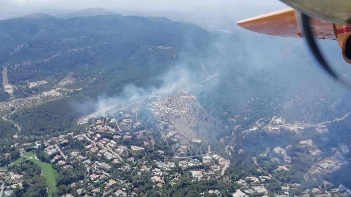 Foto aérea de la zona afectada en el Coll de sa Creu