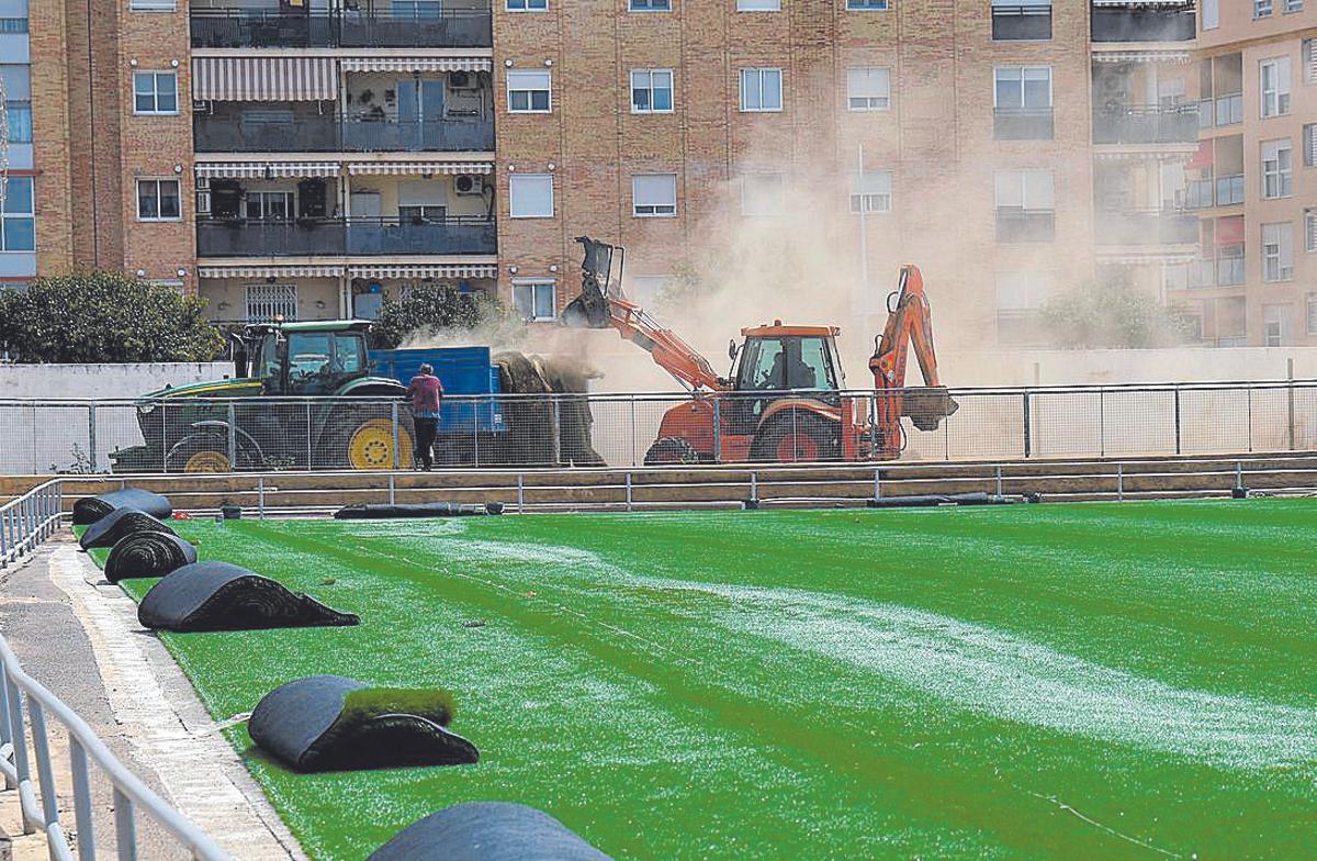 Catarroja World Football Field Status six months after the Dana