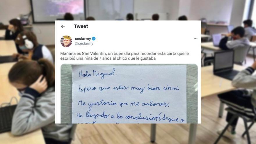 Una niña de 7 años escribe al chico que le gusta: &quot;Ya vendrás llorando y no te haré caso&quot;