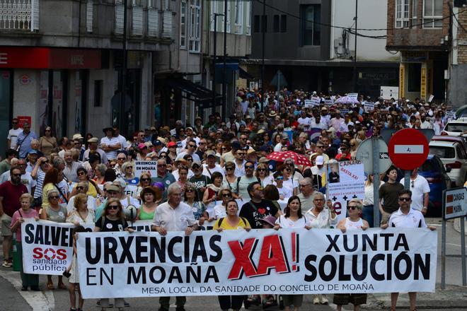 La manifestación por el PAC de Moaña, en imágenes