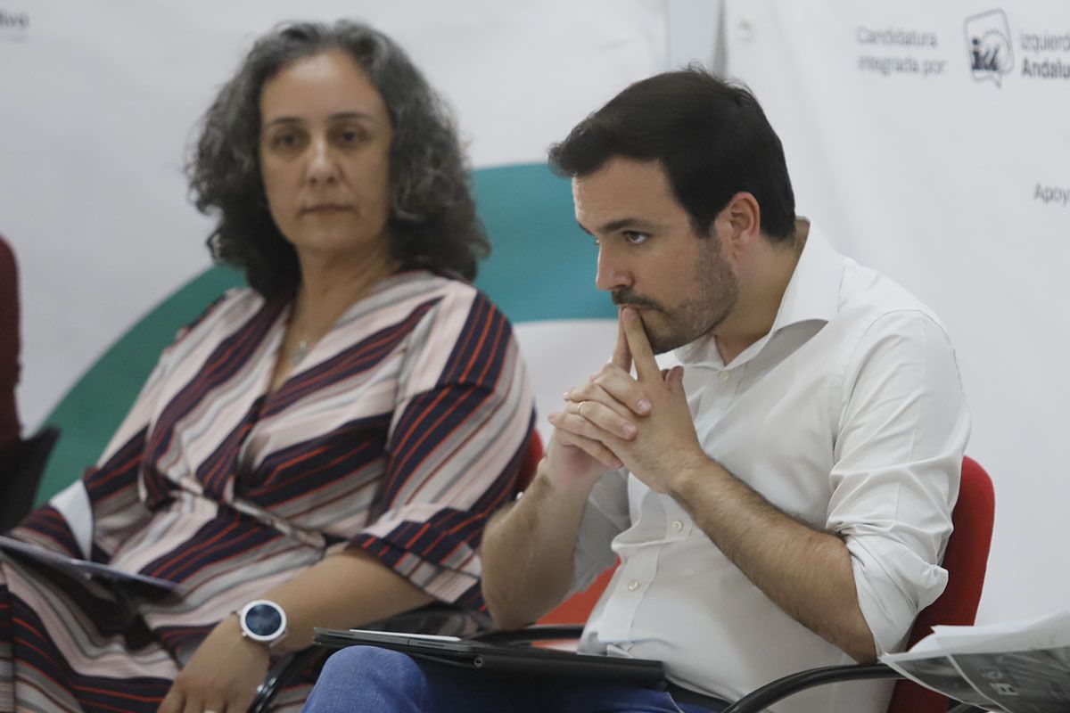 Alberto Garzón en la jornada electoral de Por Andalucía en Córdoba