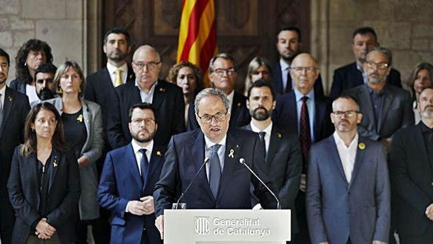 El president de la Generalitat, Quim Torra, ahir