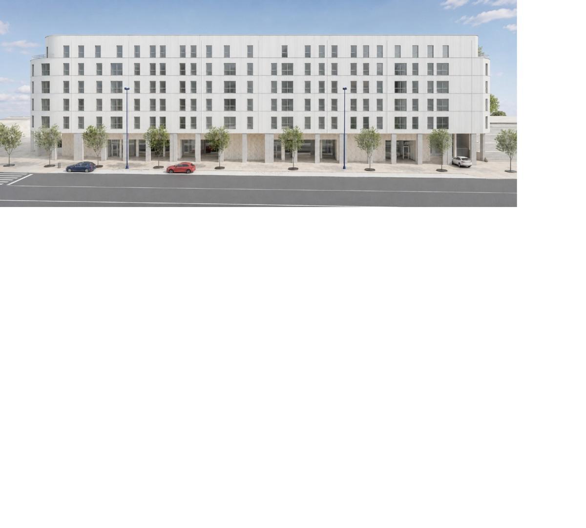 Infografía del nuevo edificio de 55 pisos en Navia.