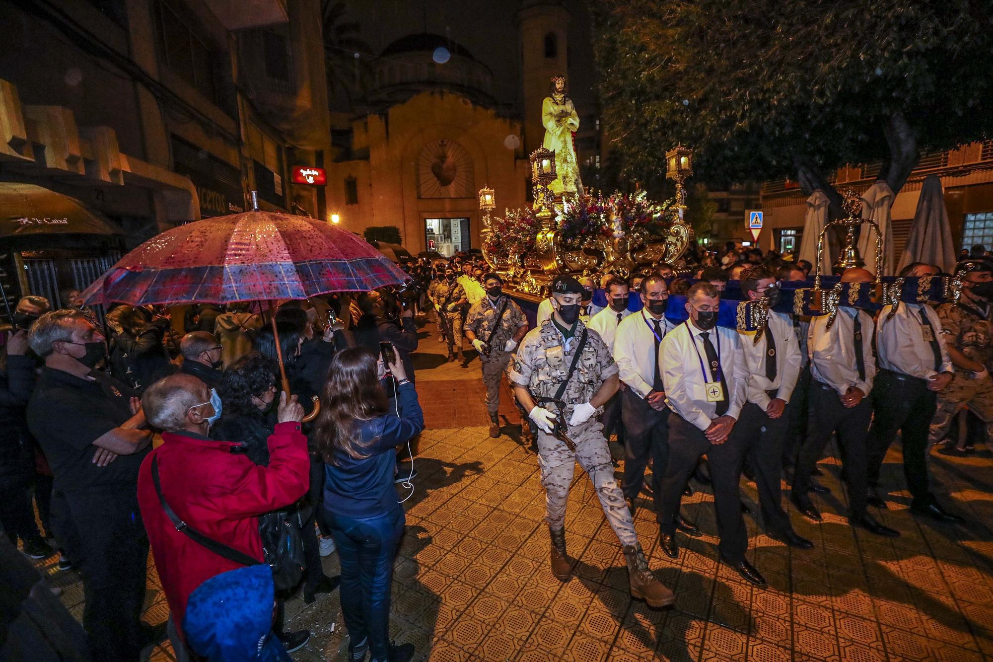 Elche Procesiones Miercoles Santo:Procesion de las Jesuitinas,Cristo del Amor Salesianos,Misa Mare de Deu de les Bombes,Nuestro Padre Jesus Rescatado.