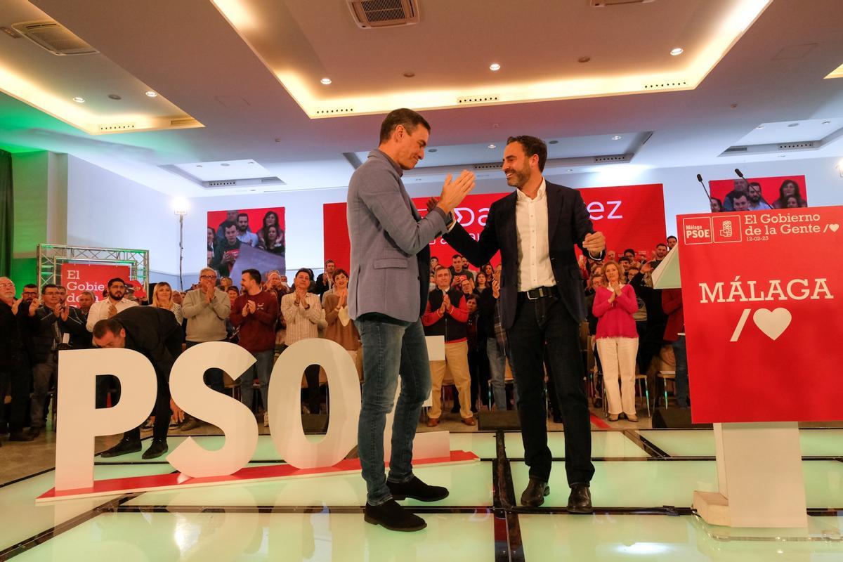 Pedro Sánchez, en Málaga para arropar a Dani Pérez como candidato a la Alcaldía