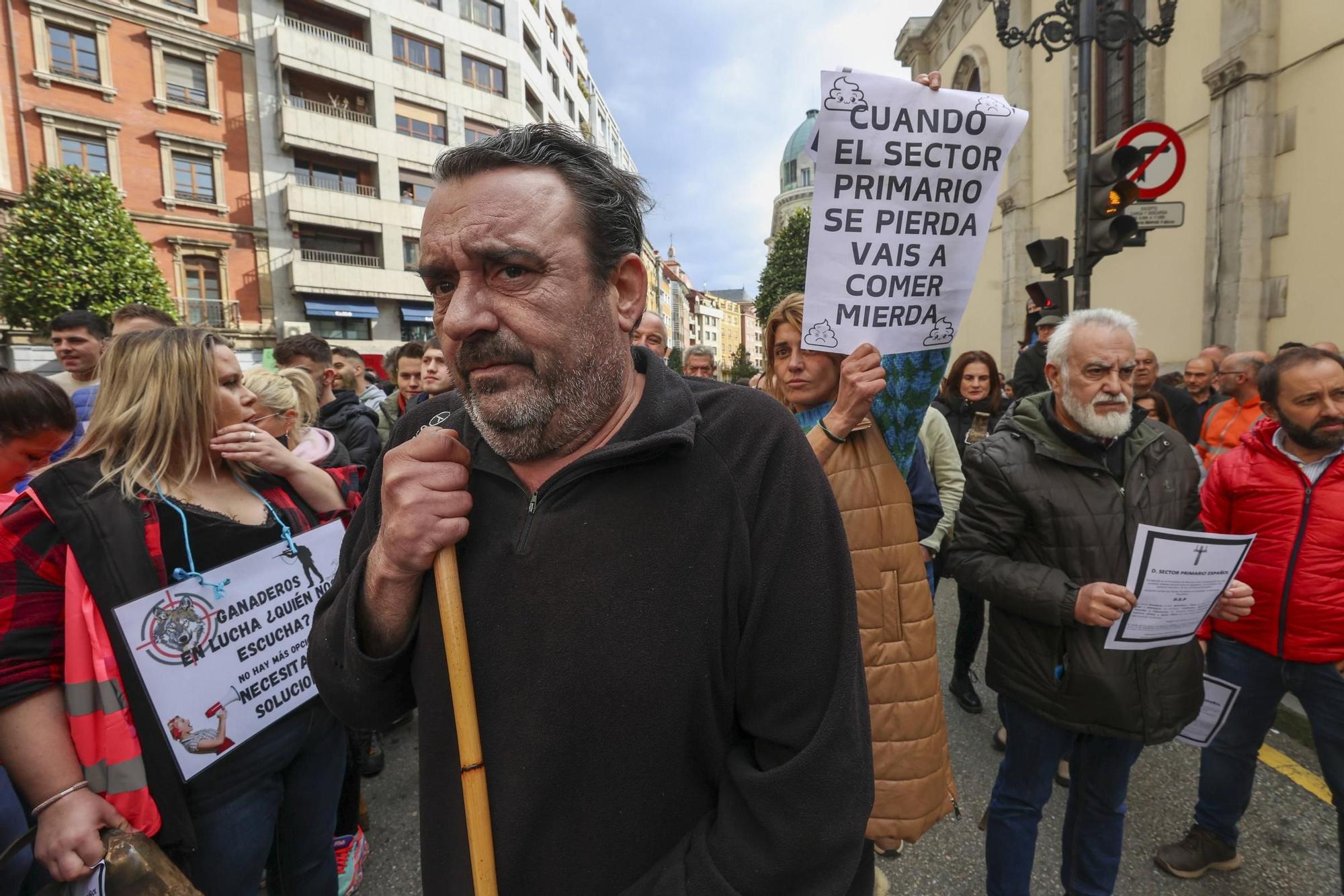 Así fue la protesta agrícola y ganadera convocada en Oviedo