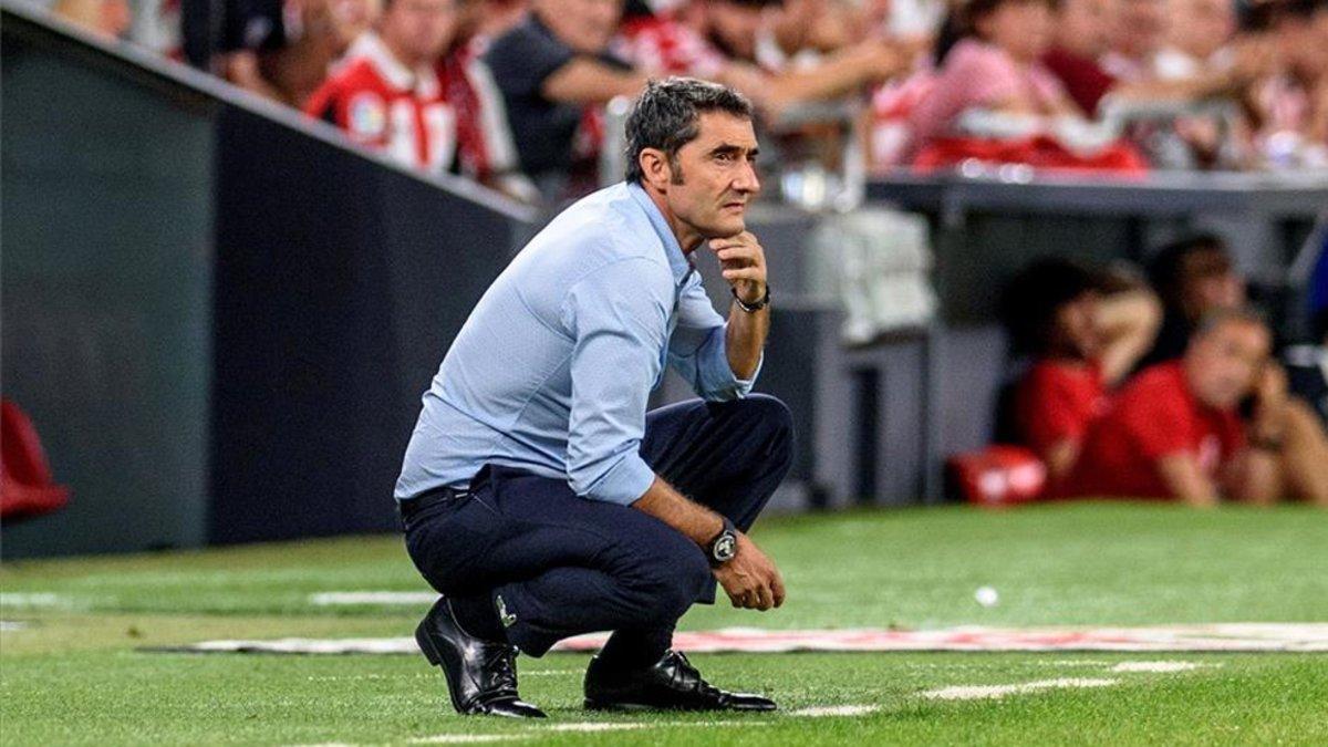 Valverde, durante el pasado encuentro en San Mamés