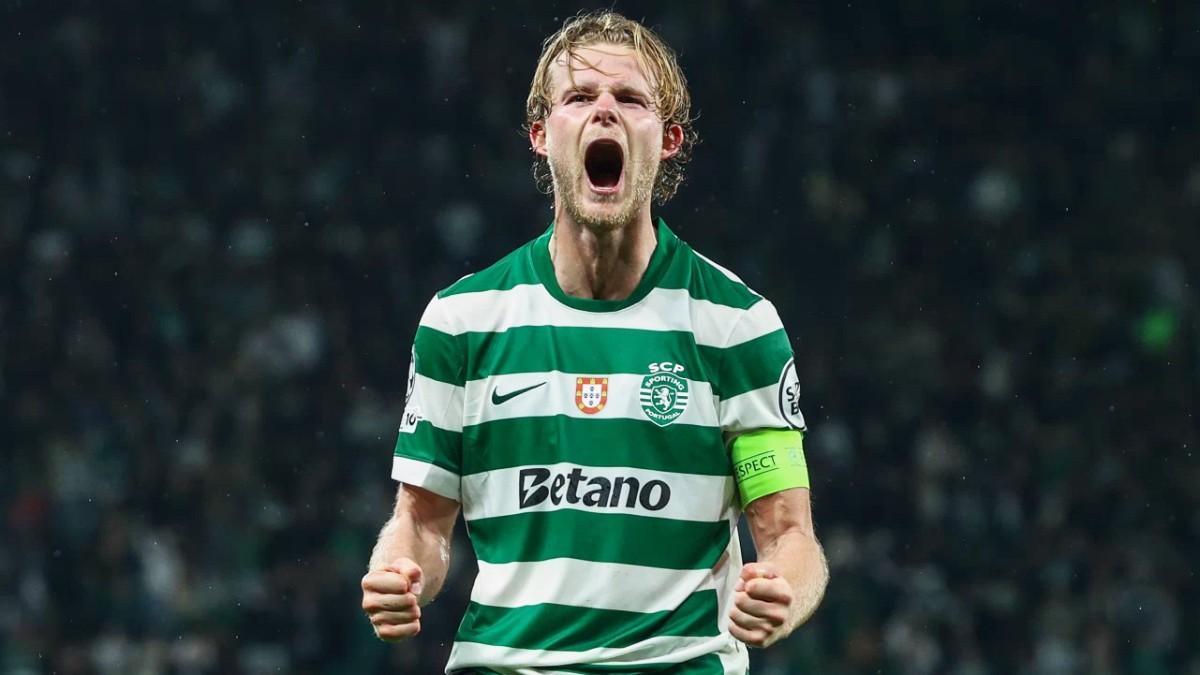 Morten Hjulmand, centrocampista del Sporting de Portugal