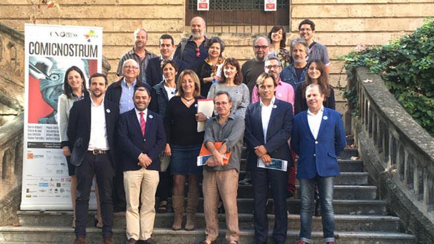 Organizadores e instituciones colaboradoras del festival, esta mañana, en la Misericòrdia.