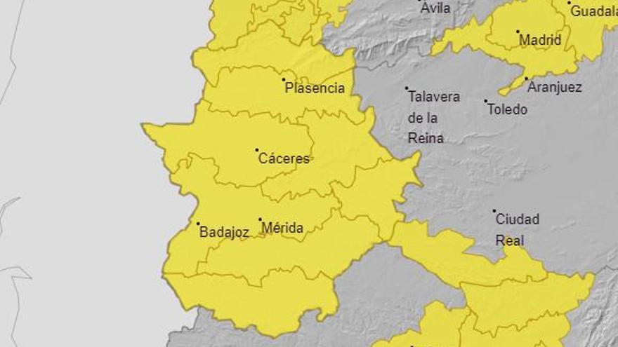 Toda Extremadura en alerta por lluvias y tormentas