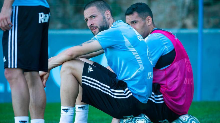 David Juncà en un entrenamiento del Celta