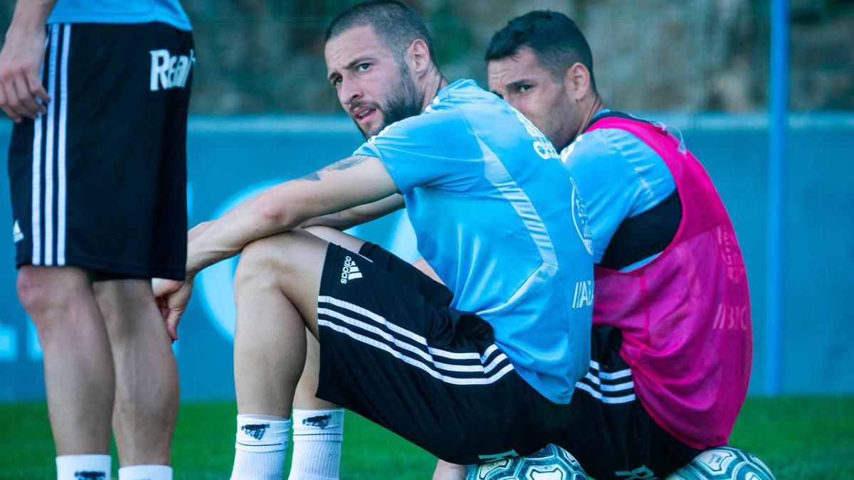 David Juncà en un entrenamiento del Celta