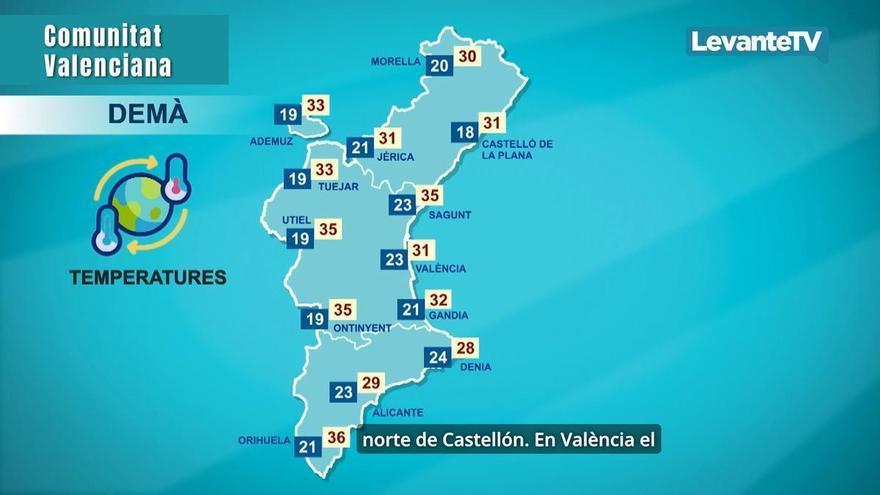 València despide la semana con menos calor y cielos poco nubosos