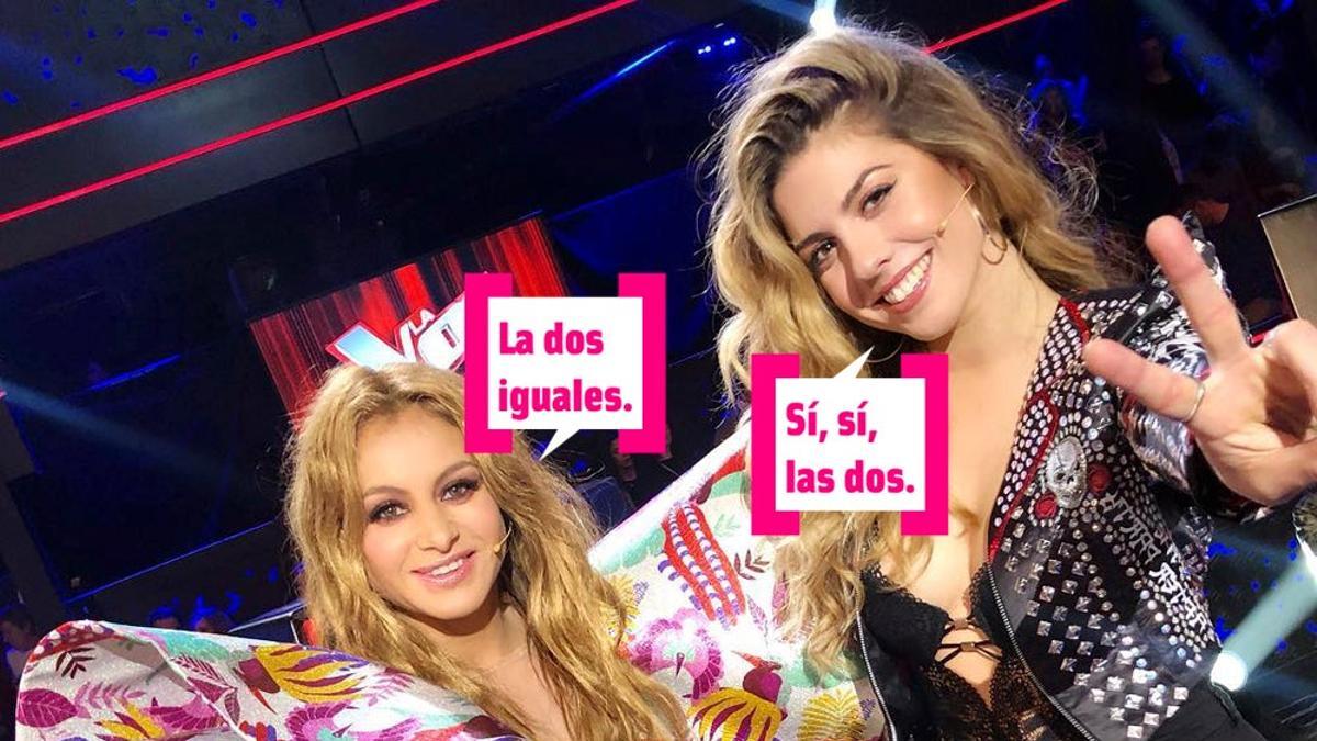 Paulina Rubio y Miriam Rodríguez en la final de La Voz