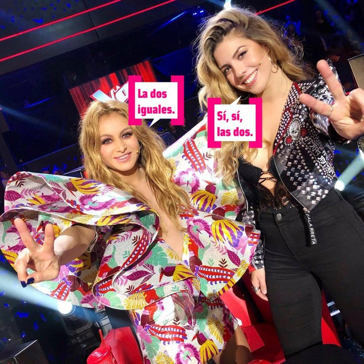 Paulina Rubio y Miriam Rodríguez en la final de La Voz