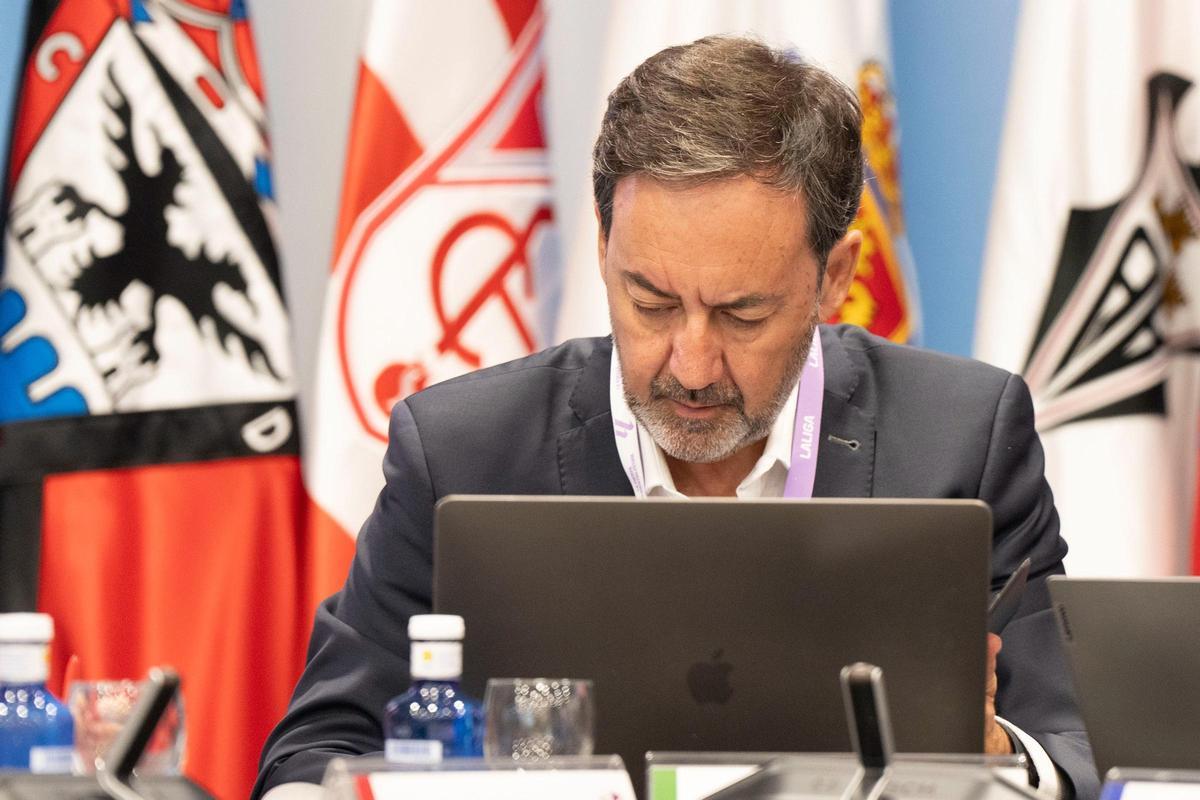 Antonio Fernández Monterrubio, en la reunión celebrada este miércoles en LaLiga.