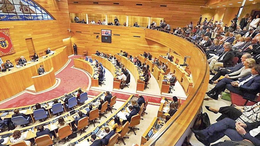 Hemiciclo del Parlamento de Galicia durante el pasado debate del estado de la autonomía.