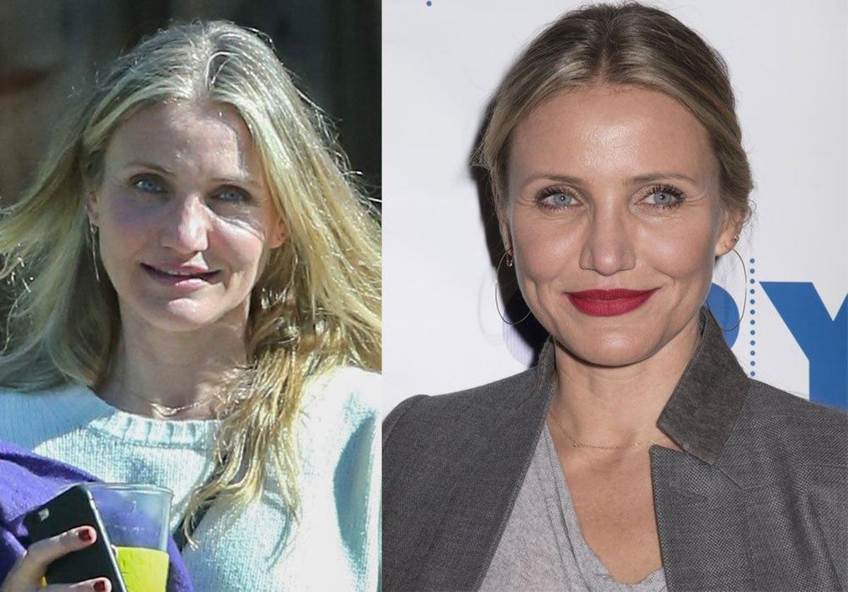 Cameron Diaz, sin y con maquillaje