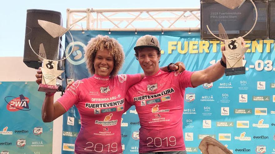 Sarah Quita, campeona del estilo libre de windsurf en Fuerteventura