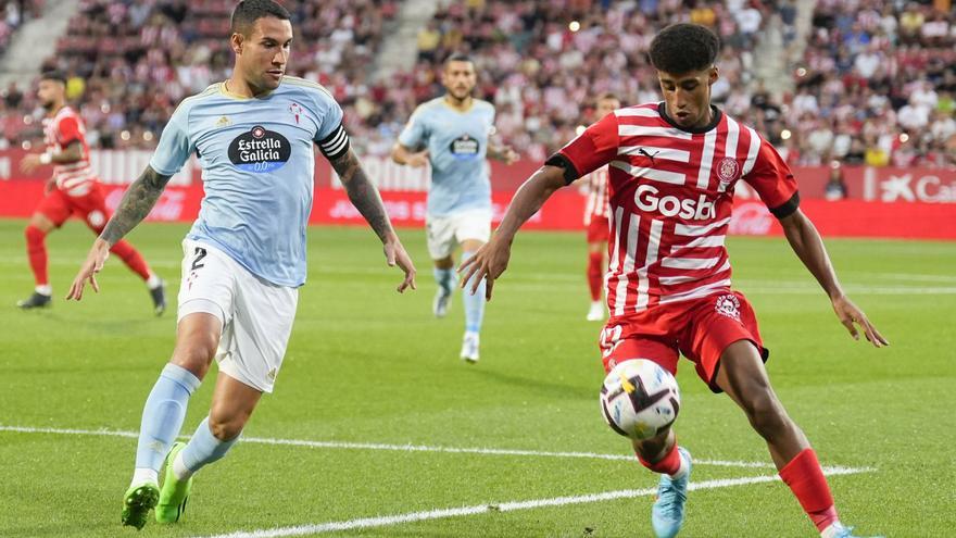 Óscar Ureña en el partido de esta temporada del Girona frente al Celta. | DAVID BORRAT/DG