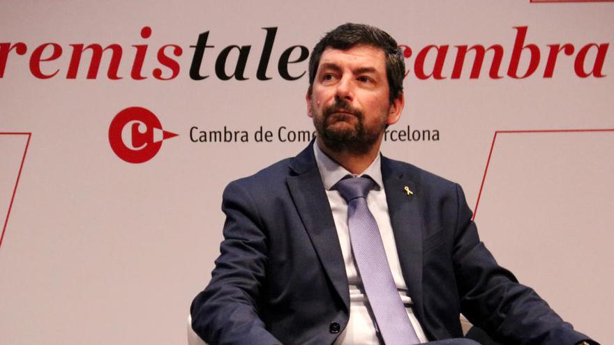 Pla curt del president de la Cambra de Comerç de Barcelona, Joan Canadell, durant la presentació dels Premis Talent Cambra