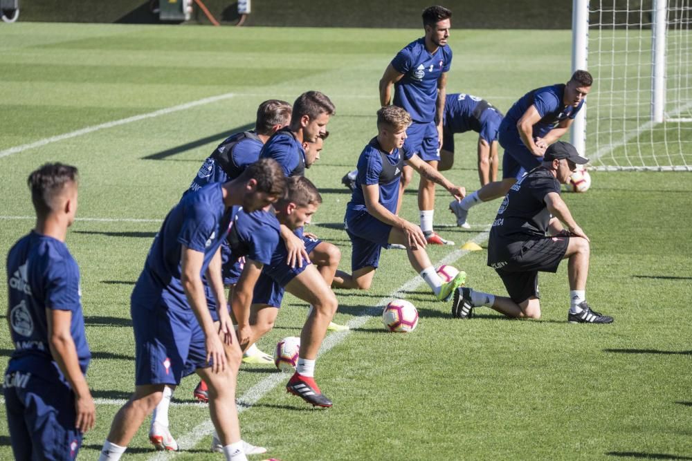 Entrenamiento del Celta a puerta cerrada