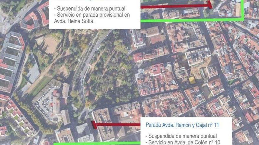 Las líneas de autobús urbano CA, 6, 11, 13 y 18 de Badajoz cambian mañana su recorrido