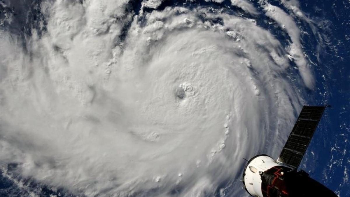 El huracán 'Florence', visto desde la Estación Espacial Internacional