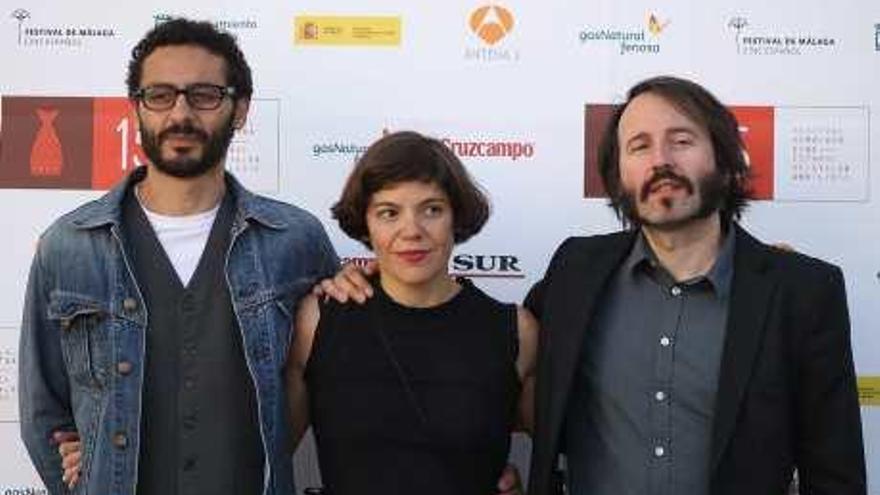 Hwidar, Subirana y Aliaga posan en el Festival de Málaga.