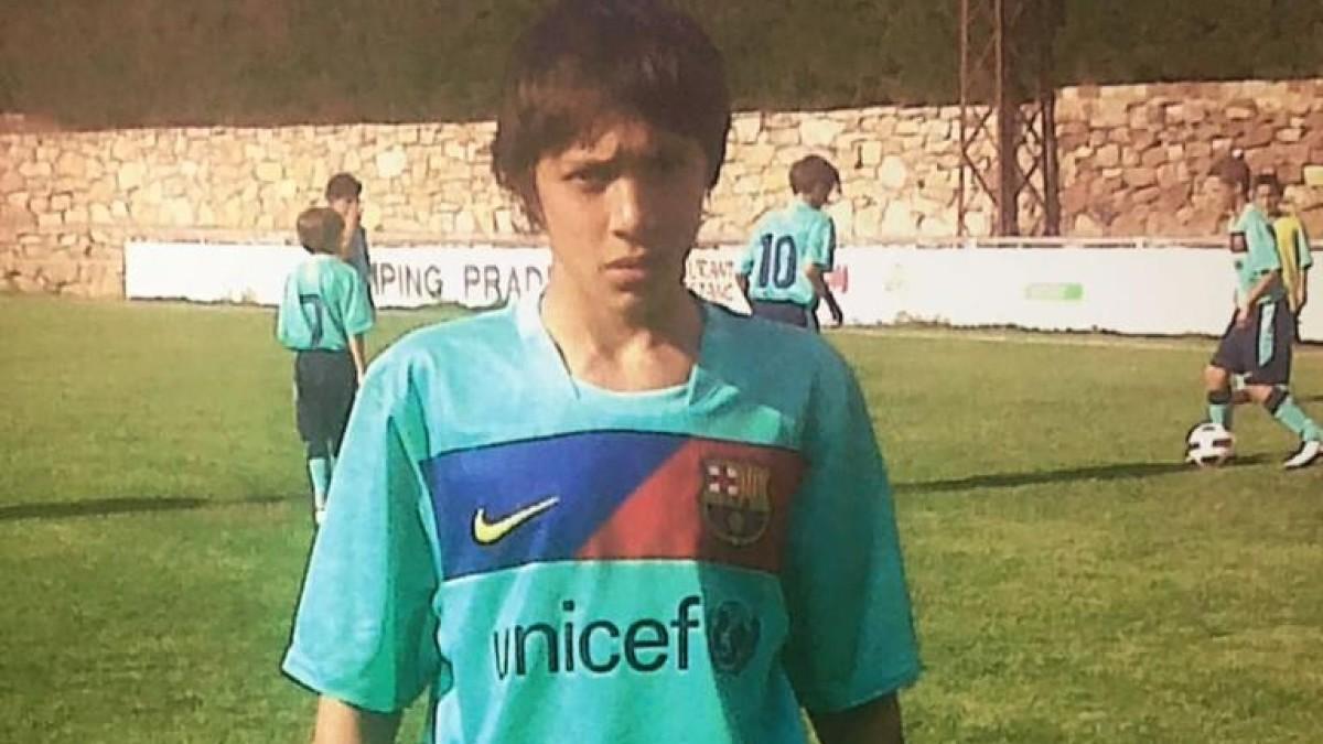 Nahuel, con la camiseta del Barça