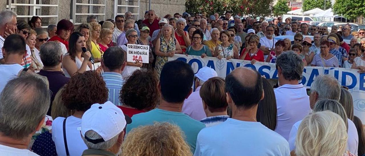 La protesta número 83 celebrada ayer ante la Casa do Mar de Moaña.