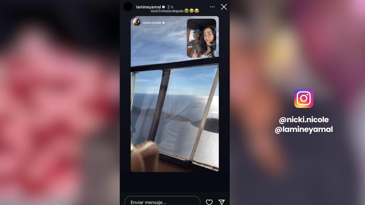 Lamine Yamal compartió un post junto a Nicky en el helicóptero